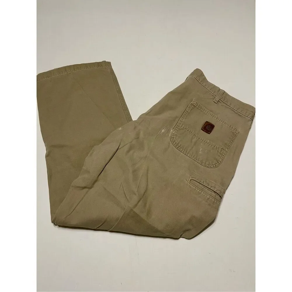 Carhartt Jeans Mens‎ 42X30 Dungaree Fit Cargo Vintage Tan 5 Pocket A27